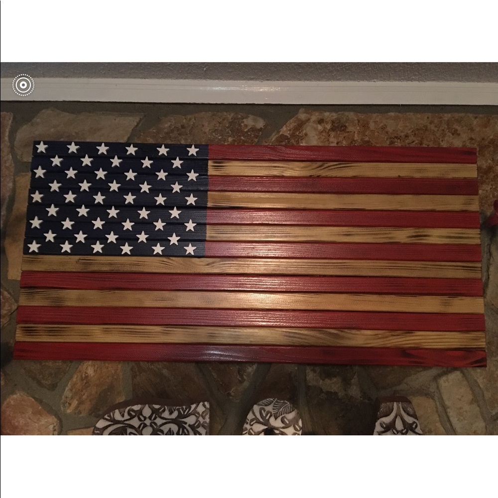 Homemade wooden American Flag